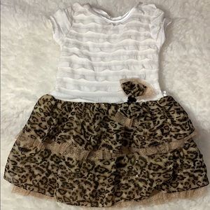 Cheetah Print and Off White Girls dress